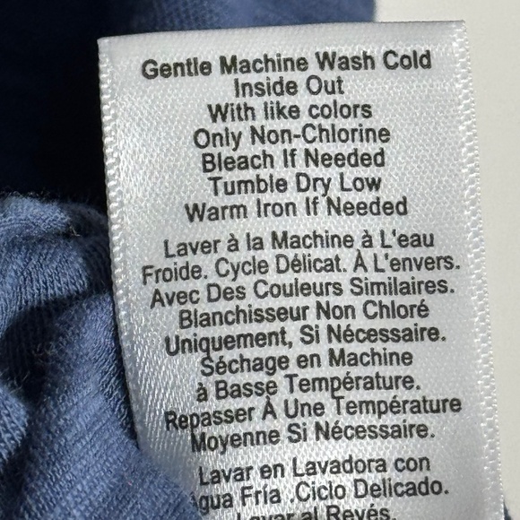 Nation LTD Romy Modest Long Puff Sleeve Tee in Ocean Blue Sz M - Picture 7 of 7